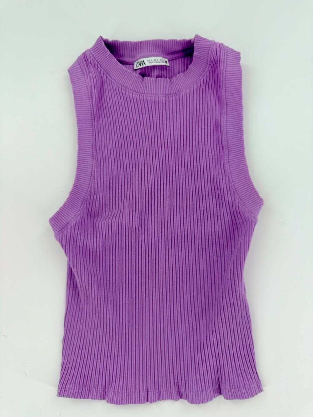 Zara Ribbed Tank Top Size Small Purple Lilac Lavender Coquette Pastel Minimalist